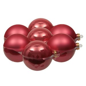 8x stuks glazen kerstballen bubblegum roze 10 cm mat/glans