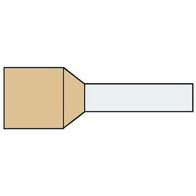 Geïsoleerde Adereindhuls 35,00qmm beige penlengte = 16mm