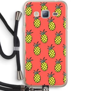 Ananas: Samsung Galaxy J3 (2016) Transparant Hoesje met koord