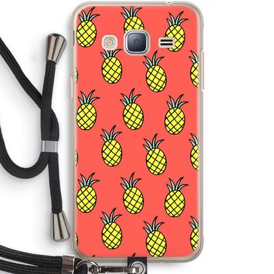 Ananas: Samsung Galaxy J3 (2016) Transparant Hoesje met koord