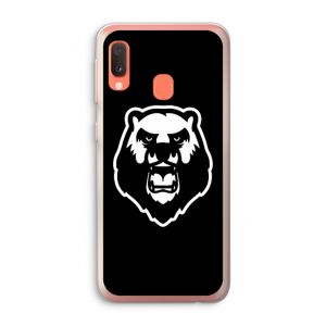 Angry Bear (black): Samsung Galaxy A20e Transparant Hoesje