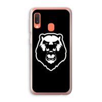 Angry Bear (black): Samsung Galaxy A20e Transparant Hoesje