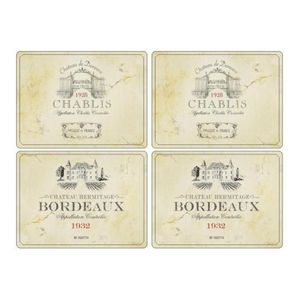 Placemat vin de France, set van 4