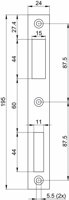 Nemef P 9600/17 Sluitplaat | RVS 24x195mm rechthoekig | DR 1+2+3+4 - 9960090170 - thumbnail