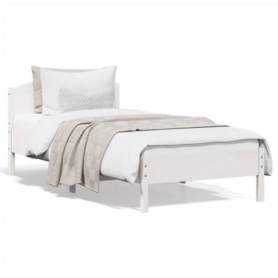 Bedframe zonder matras massief grenenhout wit 140x200 cm