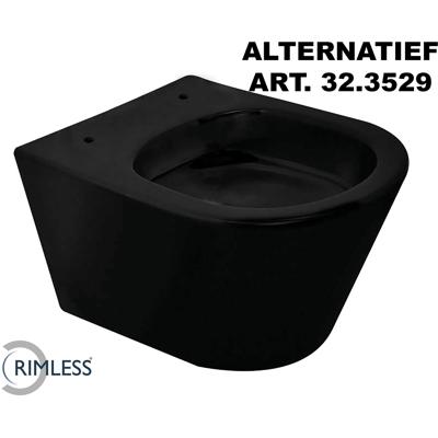 Wiesbaden Vesta Wandcloset Rimless - Mat Zwart