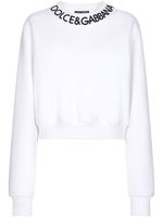 Dolce & Gabbana sweat crop à logo brodé - Blanc