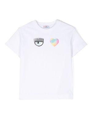 Chiara Ferragni Kids t-shirt en coton à logo imprimé - Blanc