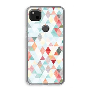 Gekleurde driehoekjes pastel: Google Pixel 4a Transparant Hoesje