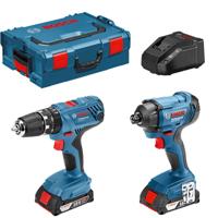 Bosch Professional GSB 18V-21 Accu klop-/schroefboormachine + GDR 18V-160 Accu slagschroevendraaier 18V 2.0Ah in L-Boxx - 0615990L41