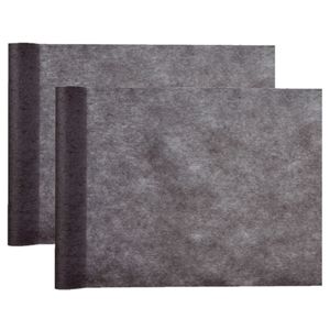 Tafelloper op rol - 2x - zwart - 30 cm x 10 m - non woven polyester