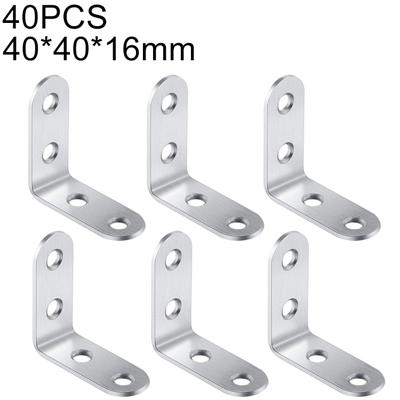 40 stuks RVS 90 graden hoek beugel hoek brace joint beugel bevestiger meubilair kabinet schermen muur (40mm)