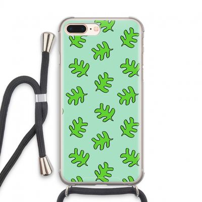 Groene blaadjes: iPhone 7 PLUS Transparant Hoesje met koord
