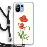 Red poppy: Xiaomi Mi 11 Lite Transparant Hoesje met koord