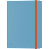 Leitz Cosy elastomap met 3 kleppen, met opbergvak met drukknoppsluiting, uit PP, ft A4, blauw