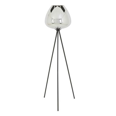 Vloerlamp driepoot Mayson smoke glas mat zwart