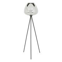 Vloerlamp driepoot Mayson smoke glas mat zwart