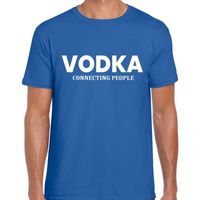 Vodka drank tekst t-shirt blauw voor heren