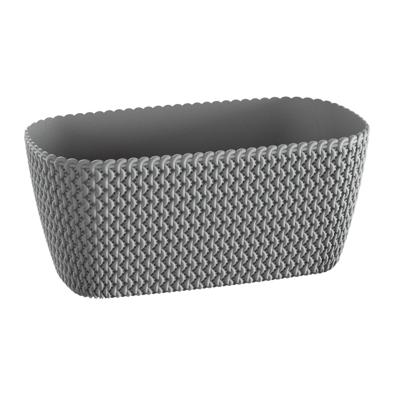 Prosperplast Plantenbak Splofy - grijs - voor buiten - 30 x 18 x 14 cm - kunststof
