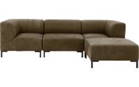 Goossens Excellent Bank Marshall Met Hocker groen, leer, 1,5-zits, urban industrieel Goossens Excellent Bank Marshall Met Hocker groen, leer, 1,5-zits, urban industrieel