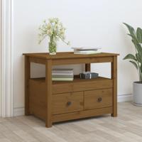 Salontafel 71x49x55 cm massief grenenhout honingbruin - thumbnail