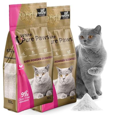 White pure paws kattenbakvulling bentoniet - Babypoeder - 20L