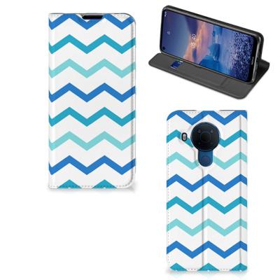 Nokia 5.4 | Hoesje met Magneet | Zigzag Blauw