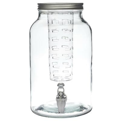 Home Deco Factory Drankdispenser - 5.5 liter - glas - limonadetap - waterdispenser - met infuser