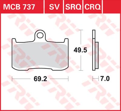 TRW Remblokken, en remschoenen voor de moto, MCB737SRQ