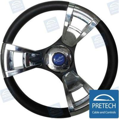 PREMF33581 - HERMOSA CHROOM / ZWART STUURWIEL - 350 MM