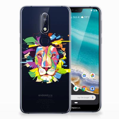 Nokia 7.1 Telefoonhoesje met Naam Lion Color Nokia 7.1 Telefoonhoesje met Naam Lion Color