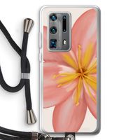 Pink Ellila Flower: Huawei P40 Pro Plus Transparant Hoesje met koord Pink Ellila Flower: Huawei P40 Pro Plus Transparant Hoesje met koord