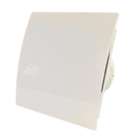 Whisper Pro-design Badkamerventilator - Ø100mm - Met Nalooptimer + Vochtsensor - Gebogen Kunststof - Wit