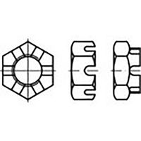 TOOLCRAFT TO-6861237 Kroonmoeren M12 DIN 937 Staal 100 stuk(s) - thumbnail