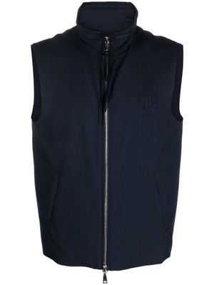 Billionaire gilet matelassé à logo brodé - Bleu