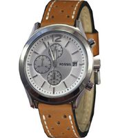 Horlogeband Fossil BQ2040 Leder Bruin 22mm