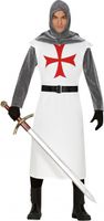 verkleedpak ridder heren polyester wit maat L - thumbnail