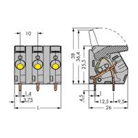 WAGO 2706-203 Veerkrachtklemblok 6.00 mm² Aantal polen 3 Grijs 45 stuk(s) - thumbnail