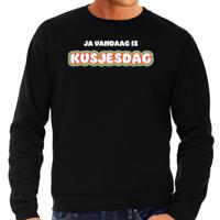 Verkleed sweater voor heren - kusjesdag - zwart - carnaval - foute party - thumbnail