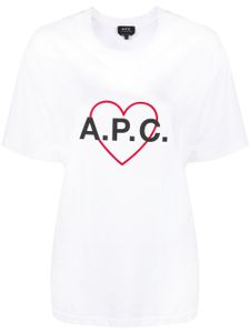 A.P.C. t-shirt en coton à logo cœur - Blanc