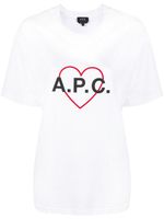 A.P.C. t-shirt en coton à logo cœur - Blanc