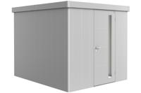 Biohort Metalen tuinhuis Neo - Enkele deur - Zilver - 3B (236x292 cm)- Plat dak- Metaal- Biohort