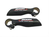Zoom handvat bar-end - anatomische vorm - 1 set (2 bar ends) - 22,2 mm doorsnede - aluminium - 138 gr/paar - zwart