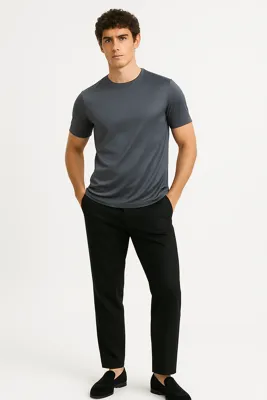 Richesse Shiny Essential T-Shirt Heren Donkergrijs - Maat L - Kleur: Donkergrijs | Soccerfanshop
