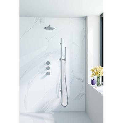 Fortifura Nebbio Regendoucheset - inbouwkraan - inbouwdeel - glijstang - doucheslang metaal - staaf handdouche - 35cm wandarm - ronde hoofddouche - geborsteld RVS PVD (RVS) SW1183066 SW1111529 SW706208 SW496812 SW720561 SW1