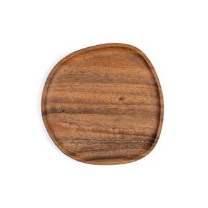 Oliva's - Dienblad / Serveerschaal / Houten plateau - 20 x 20 cm - Rond - Hout walnoot