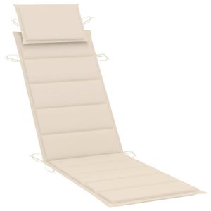 VidaXL Ligbedkussen 186x58x4 cm oxford stof crèmekleurig