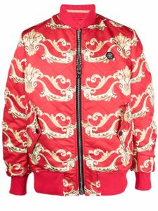 Philipp Plein veste bomber à imprimé baroque - Rouge