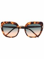 TOM FORD Eyewear lunettes de soleil teintées à monture oversize - Marron - thumbnail