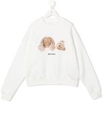 Palm Angels Kids sweat en coton à imprimé Teddy Bear - Blanc